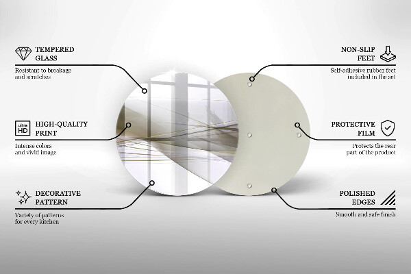 Kuchynská doska zo skla Dizajn abstraktných línií