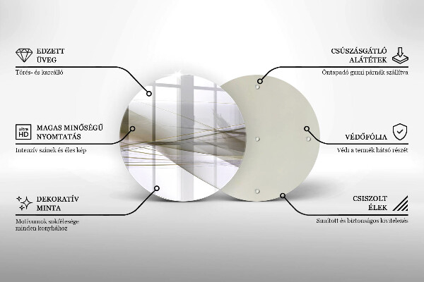 Kuchynská doska zo skla Dizajn abstraktných línií