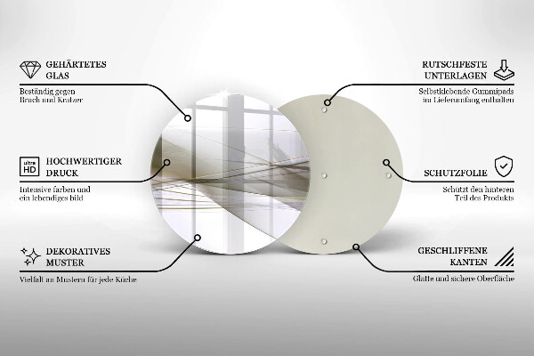 Kuchynská doska zo skla Dizajn abstraktných línií