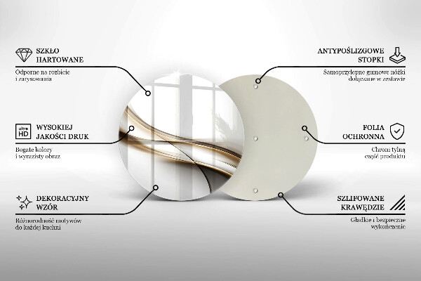 Kuchynská doska zo skla Mäkké línie abstrakcie