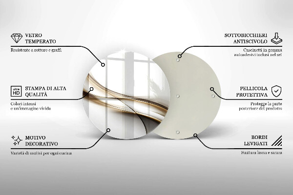 Kuchynská doska zo skla Mäkké línie abstrakcie