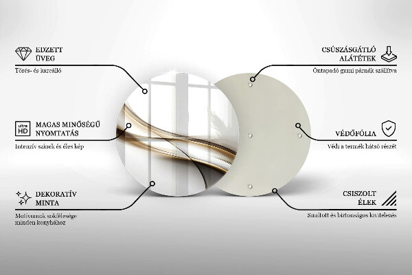 Kuchynská doska zo skla Mäkké línie abstrakcie