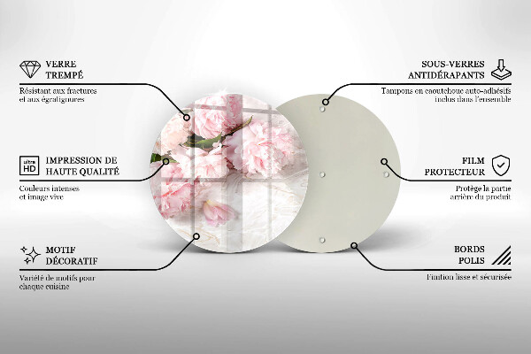 Kuchynská doska zo skla Jemné kvety ruží