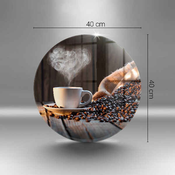 Kuchynská doska zo skla Šálka kávy a srdce