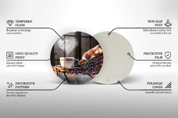 Kuchynská doska zo skla Šálka kávy a srdce