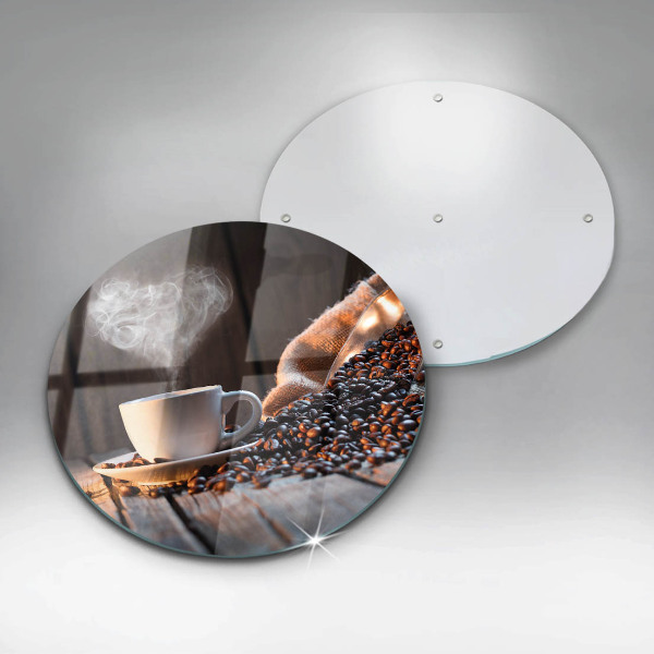 Kuchynská doska zo skla Šálka kávy a srdce