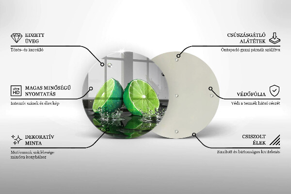 Kuchynská doska zo skla Šťavnaté limetky a voda