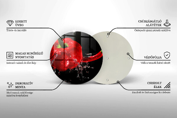 Kuchynská doska zo skla Červená paprika vo vode