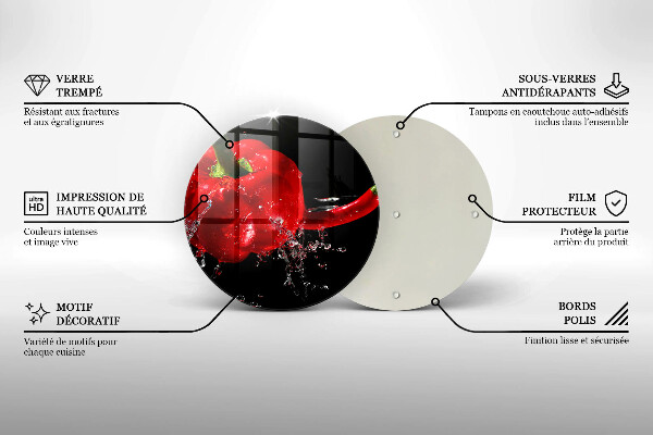 Kuchynská doska zo skla Červená paprika vo vode