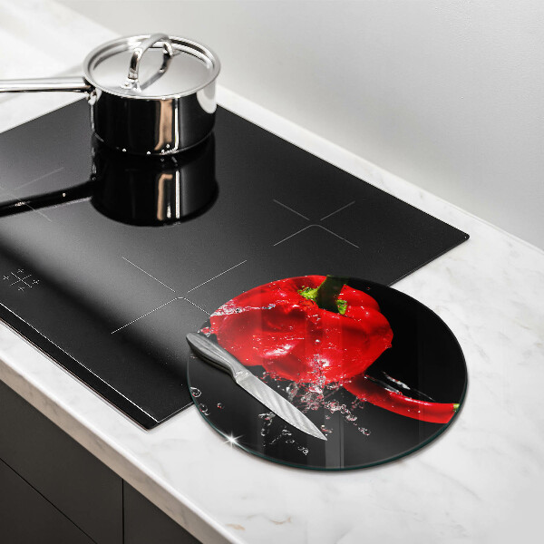 Kuchynská doska zo skla Červená paprika vo vode