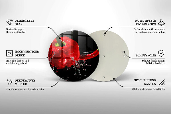 Kuchynská doska zo skla Červená paprika vo vode