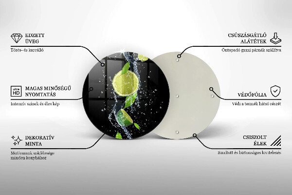 Kuchynská doska zo skla Šťavnaté limetky vo vode