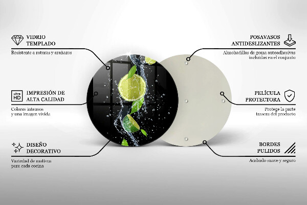 Kuchynská doska zo skla Šťavnaté limetky vo vode