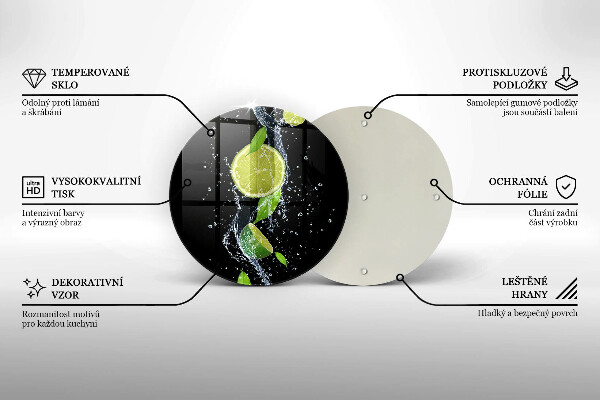 Kuchynská doska zo skla Šťavnaté limetky vo vode