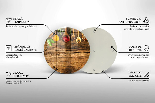 Kuchynská doska zo skla Drevené lyžice korenia