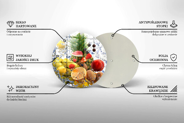 Kuchynská doska zo skla Šťavnaté ovocie a voda