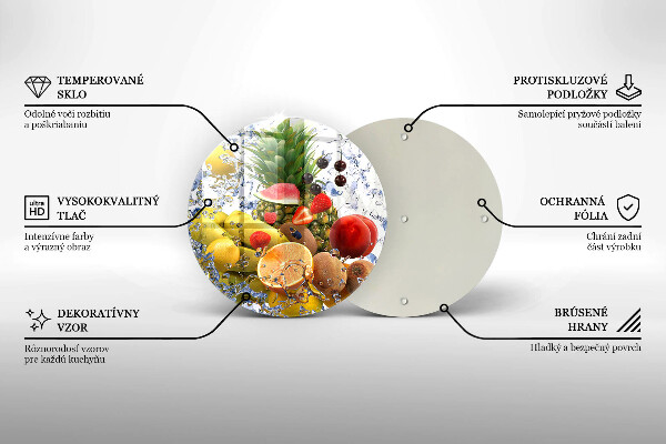 Kuchynská doska zo skla Šťavnaté ovocie a voda