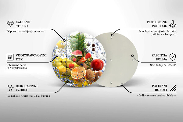 Kuchynská doska zo skla Šťavnaté ovocie a voda