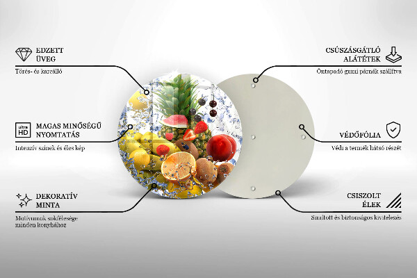 Kuchynská doska zo skla Šťavnaté ovocie a voda