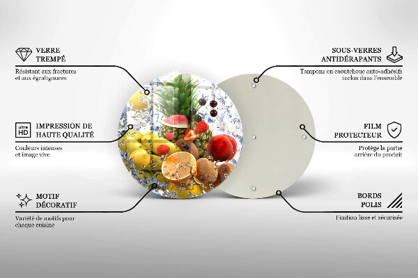 Kuchynská doska zo skla Šťavnaté ovocie a voda