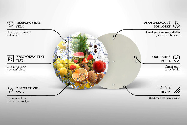 Kuchynská doska zo skla Šťavnaté ovocie a voda
