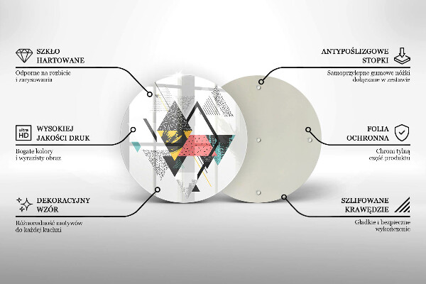 Kuchynská doska zo skla Abstraktné trojuholníky