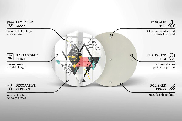 Kuchynská doska zo skla Abstraktné trojuholníky