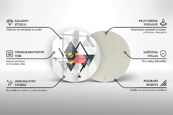 Kuchynská doska zo skla Abstraktné trojuholníky