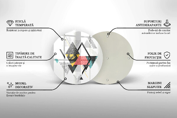 Kuchynská doska zo skla Abstraktné trojuholníky