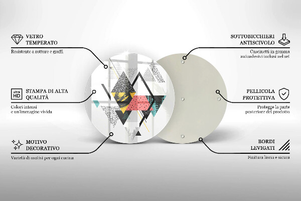 Kuchynská doska zo skla Abstraktné trojuholníky