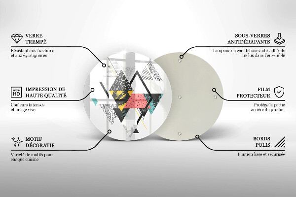 Kuchynská doska zo skla Abstraktné trojuholníky