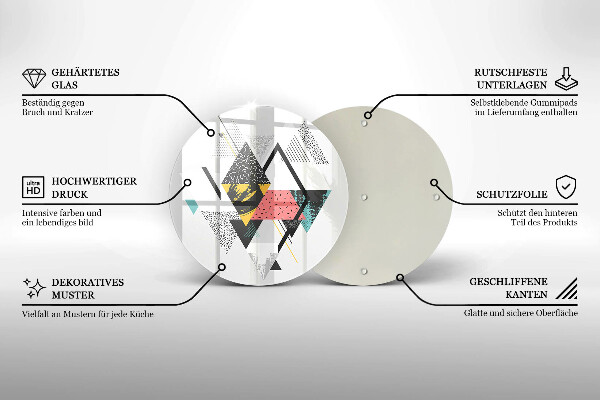 Kuchynská doska zo skla Abstraktné trojuholníky
