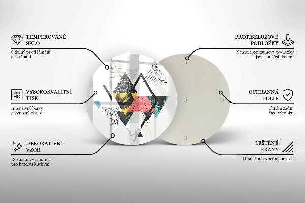 Kuchynská doska zo skla Abstraktné trojuholníky