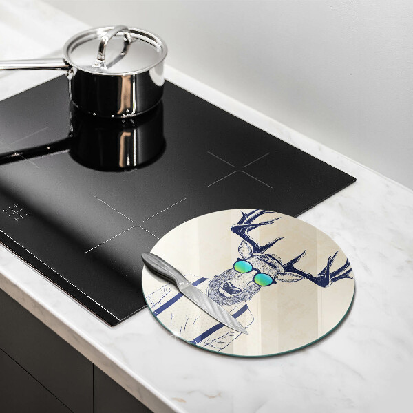 Kuchynská doska zo skla Jeleň muž ilustrácie