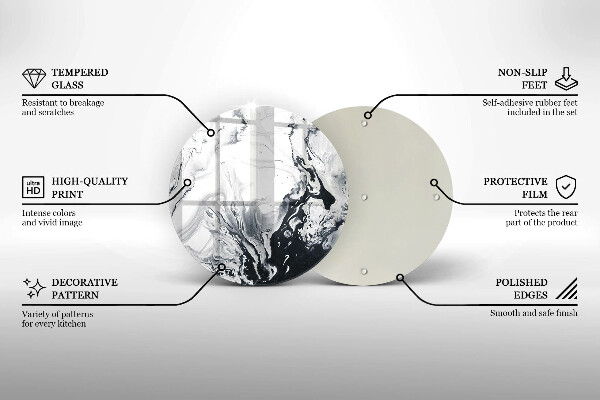 Kuchynská doska zo skla Atramentová abstrakcia