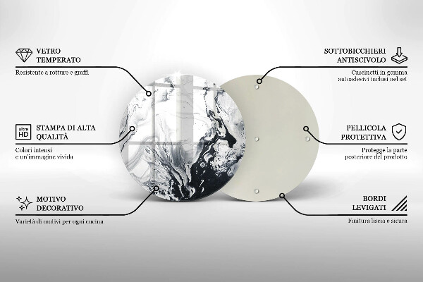 Kuchynská doska zo skla Atramentová abstrakcia