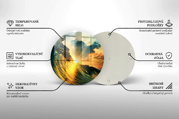 Kuchynská doska zo skla Vlna a západ slnka