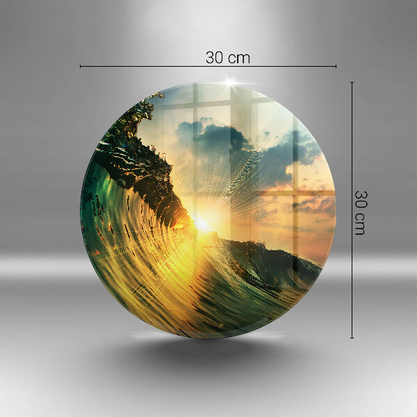 Kuchynská doska zo skla Vlna a západ slnka