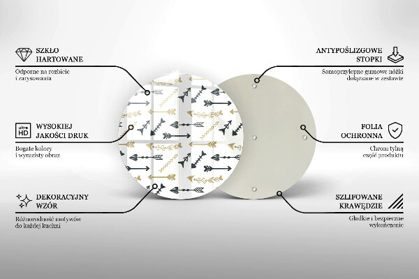 Kuchynská doska zo skla Vzor boho šípok