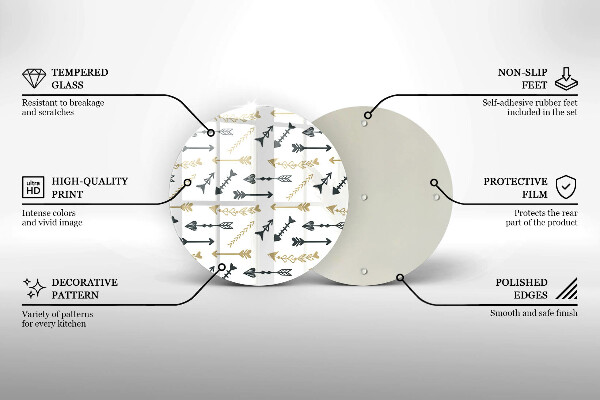 Kuchynská doska zo skla Vzor boho šípok