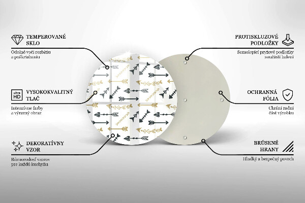 Kuchynská doska zo skla Vzor boho šípok