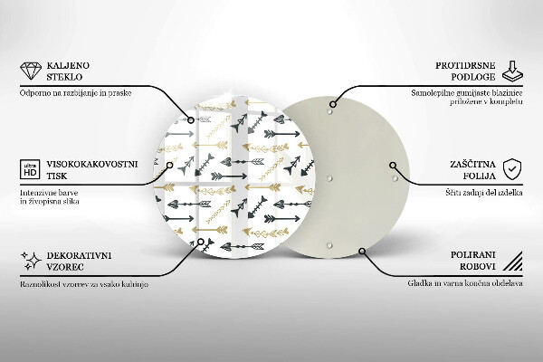 Kuchynská doska zo skla Vzor boho šípok