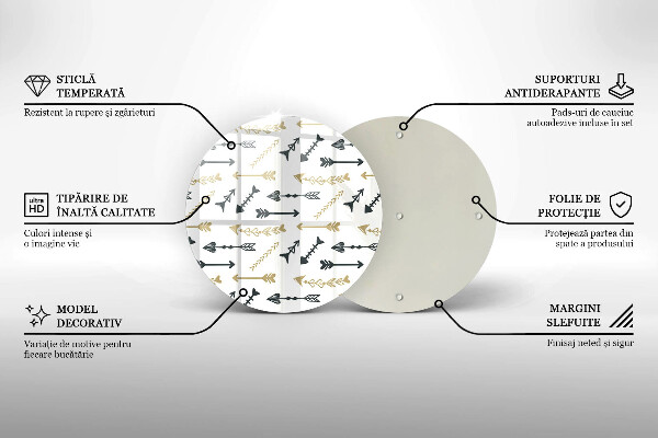 Kuchynská doska zo skla Vzor boho šípok