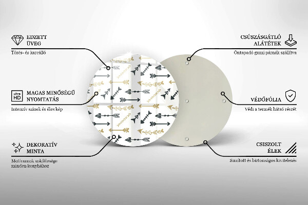 Kuchynská doska zo skla Vzor boho šípok