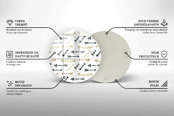 Kuchynská doska zo skla Vzor boho šípok