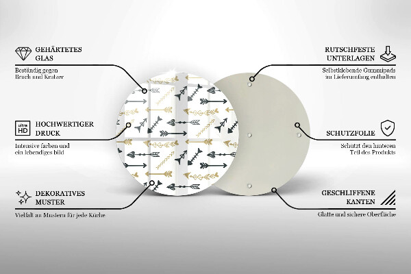 Kuchynská doska zo skla Vzor boho šípok