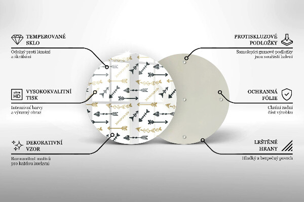 Kuchynská doska zo skla Vzor boho šípok