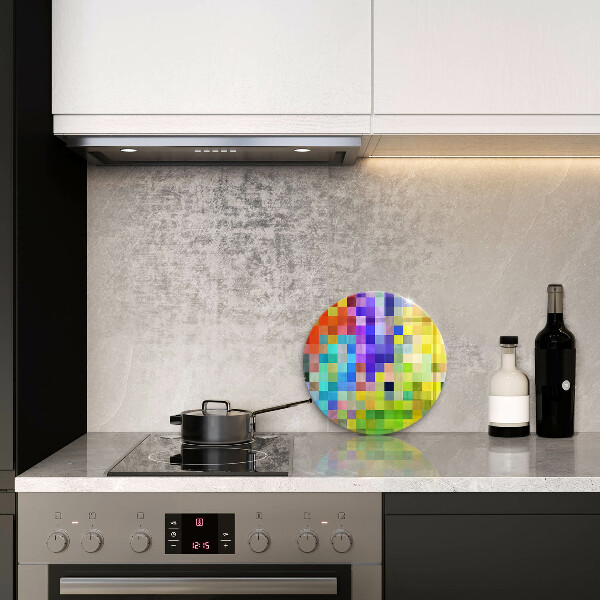 Kuchynská doska zo skla Farebné pixelové štvorce