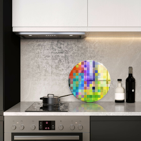 Kuchynská doska zo skla Farebné pixelové štvorce
