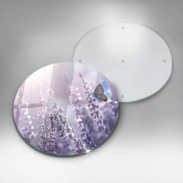 Kuchynská doska zo skla Poľné kvety a motýľ